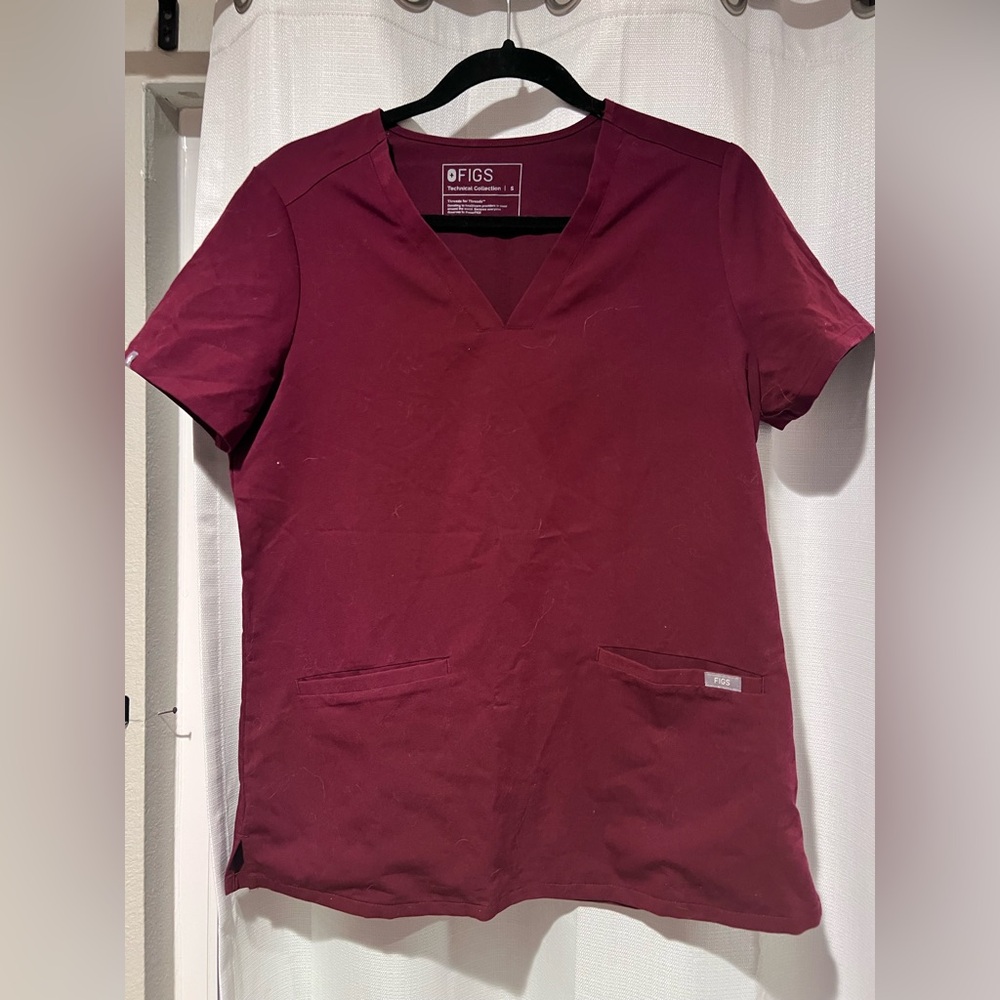 Women’s Burgundy Catarina One Pocket Scrub Top